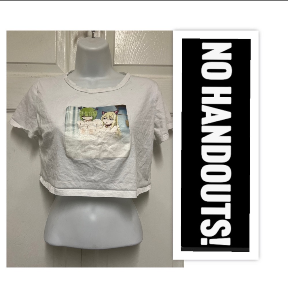 No Handout Fairy Tail Cropped Mirajane And Lisanna Strauss T Shirt